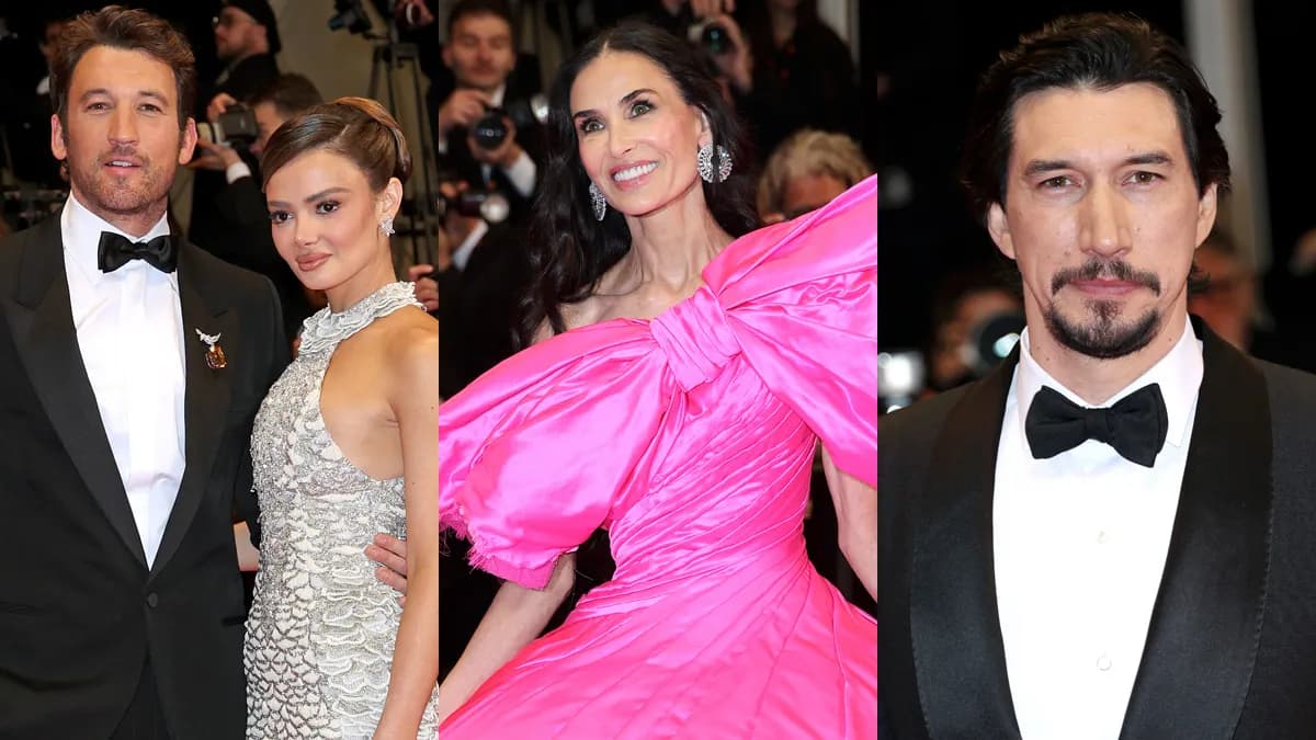 Miles Teller et Adam Driver illuminent Cannes avec la première de Paper Tiger, Demi Moore éblouit en robe rose