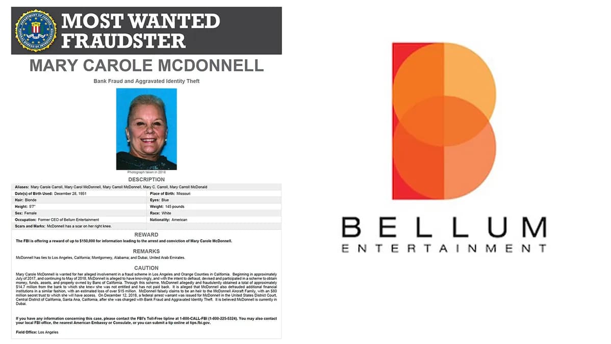FBI inscrit Mary Carole McDonnell, ex‑CEO de Bellum, sur liste des fugitifs – prime 150 000 $