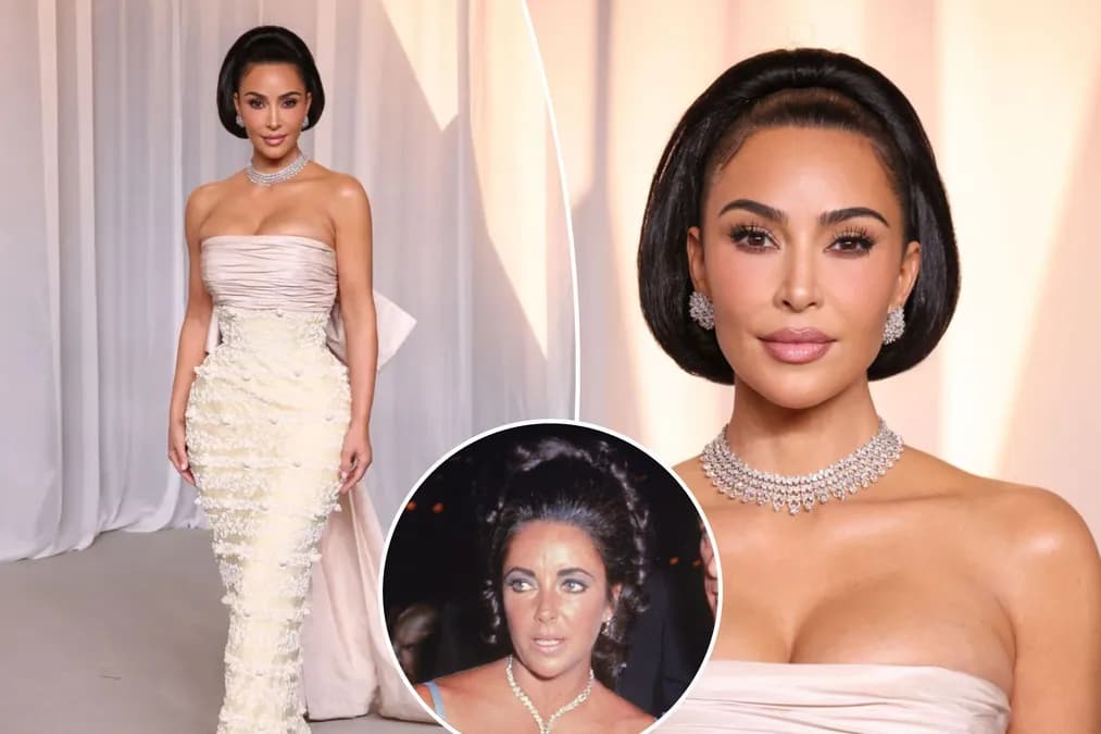 Kim Kardashian imite Elizabeth Taylor au tapis rouge du Academy Museum Gala