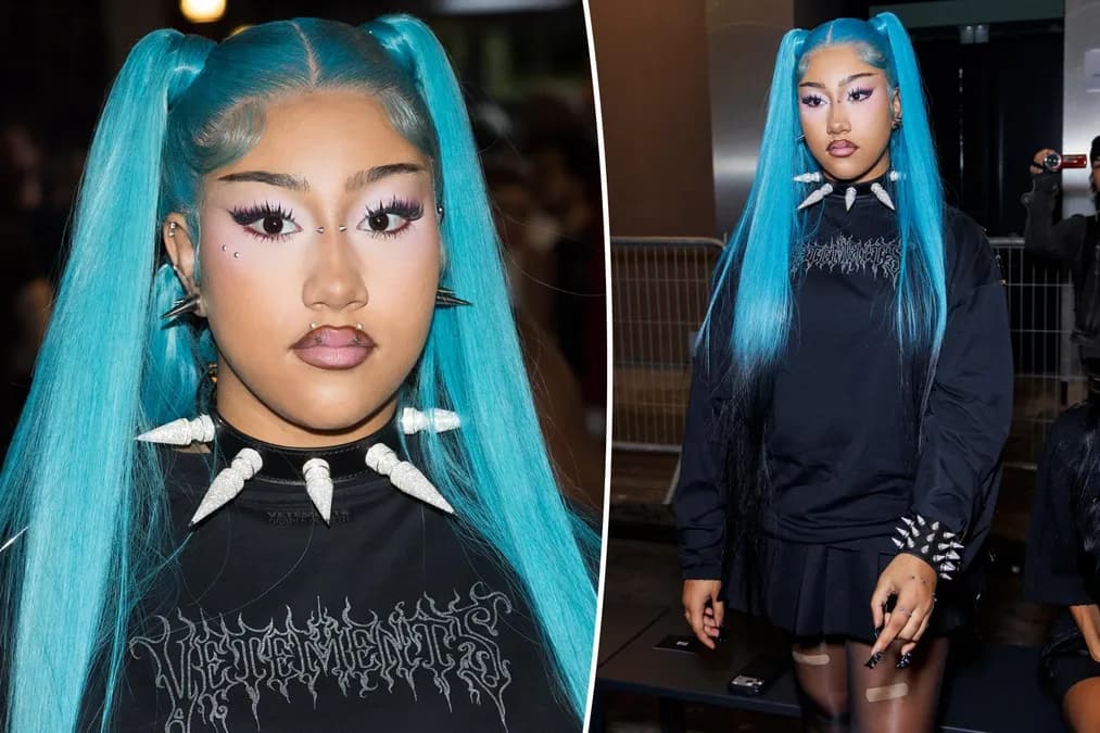 North West dévoile ses nouveaux piercings à la Fashion Week de Paris
